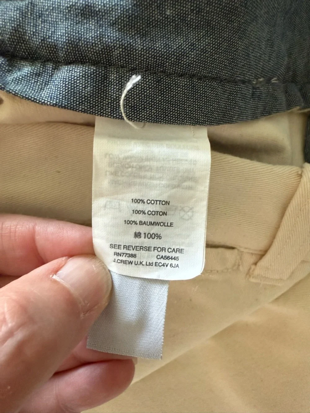 J. Crew Men’s Cream Flat Front Chino Shorts, 33 waist, 9 inseam, NWT